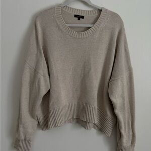 Quince Taupe Crew Neck Sweater